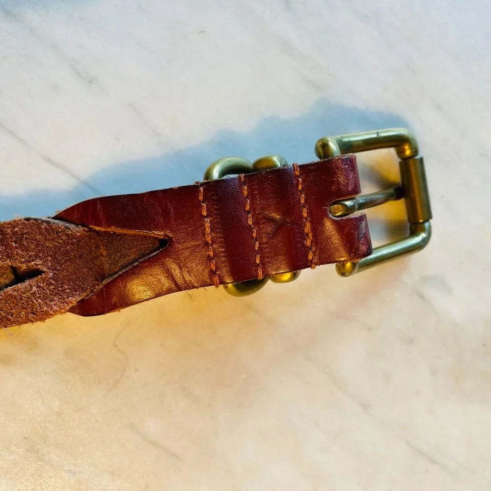 Polo Ralph Lauren Belt Boys 26 Leather Braid Brass Buckle Classic‎